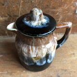 Old Pitcher Teapot + Anse Grès Flammés France Vintage