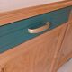 Buffet in elm burl, restyled in green and wood
