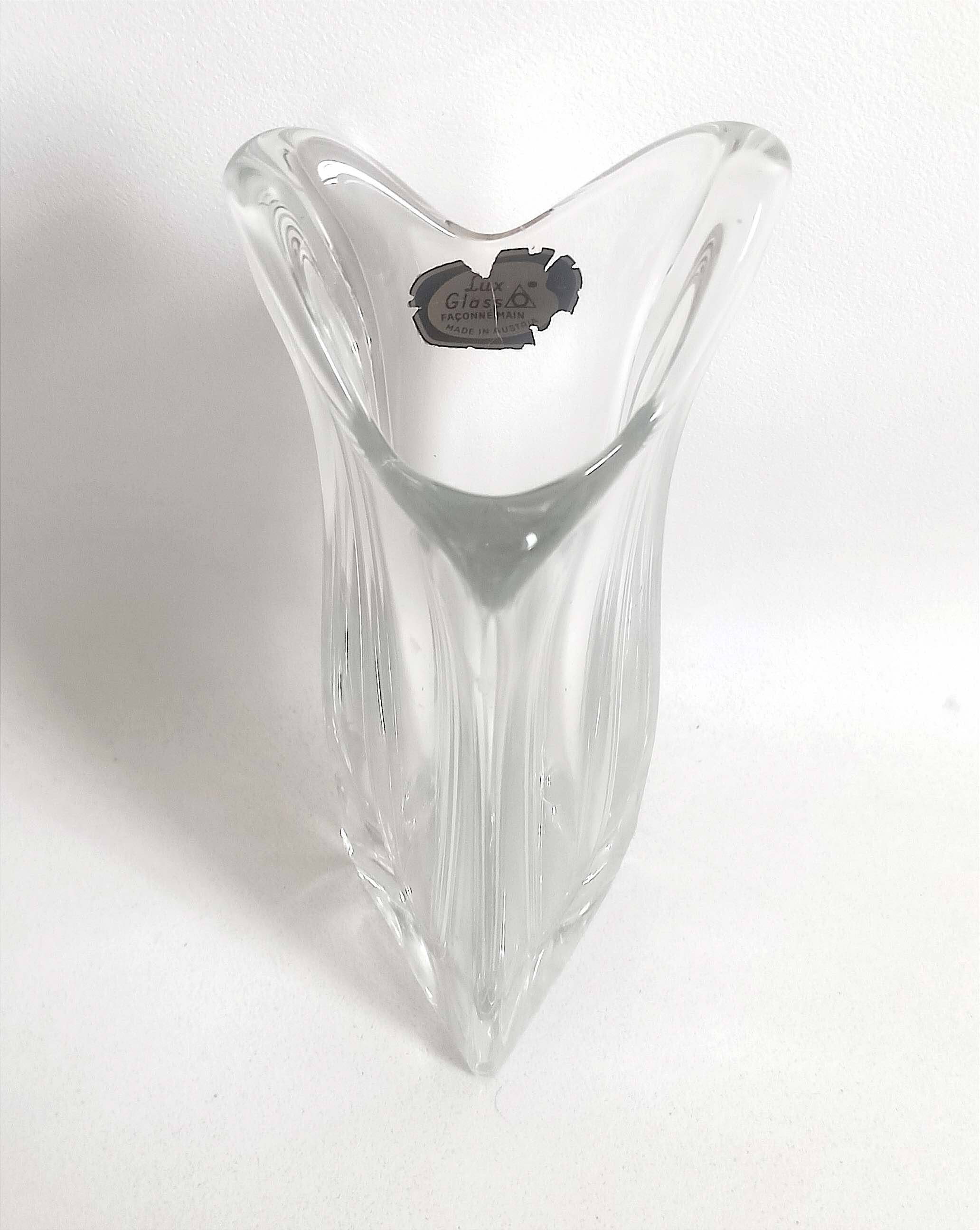 Lux Glass Crystal Vase 50s Height 27.5 cm