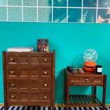 Ensemble commode et table de chevet vintage