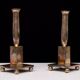 Modernistic silver plated bronze candle sticks Early 20th Century