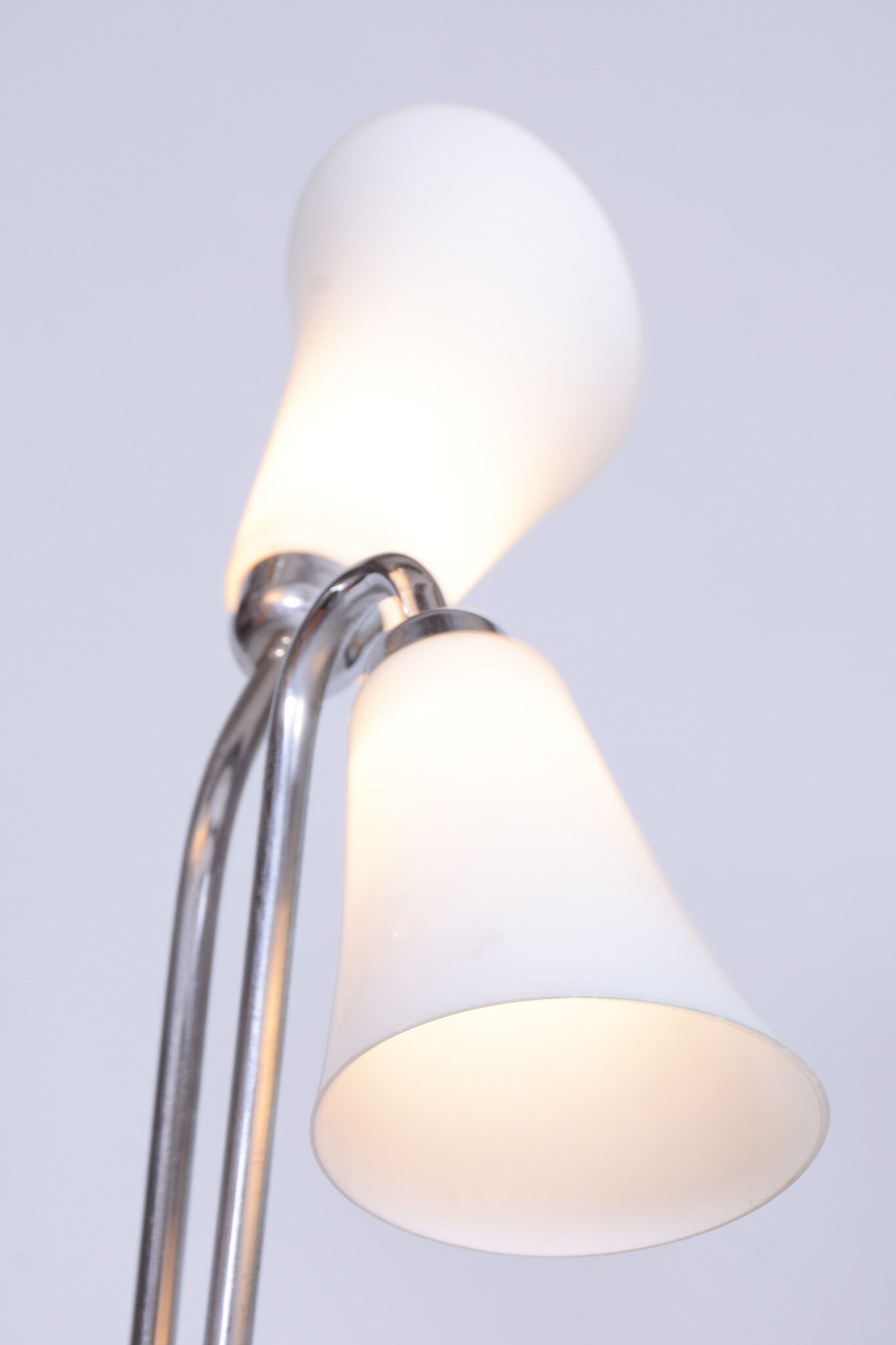 Restored ArtDeco Floor Lamp, Chrome-plated Steel, Czechia, 1930s