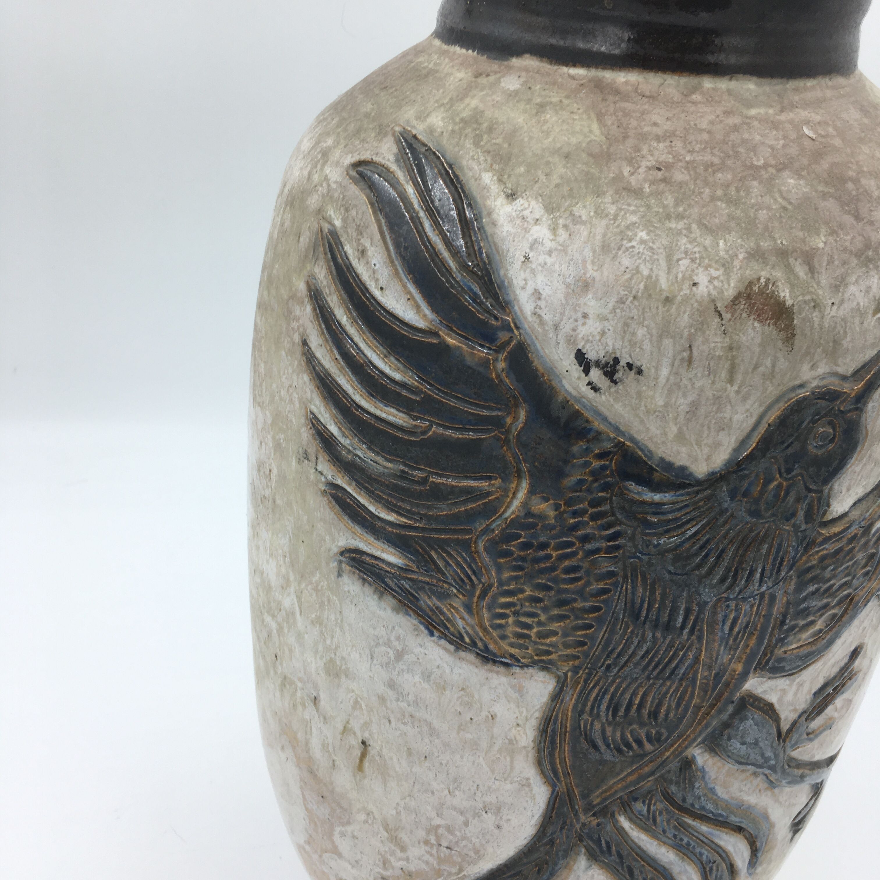 Sandstone vase signed losson