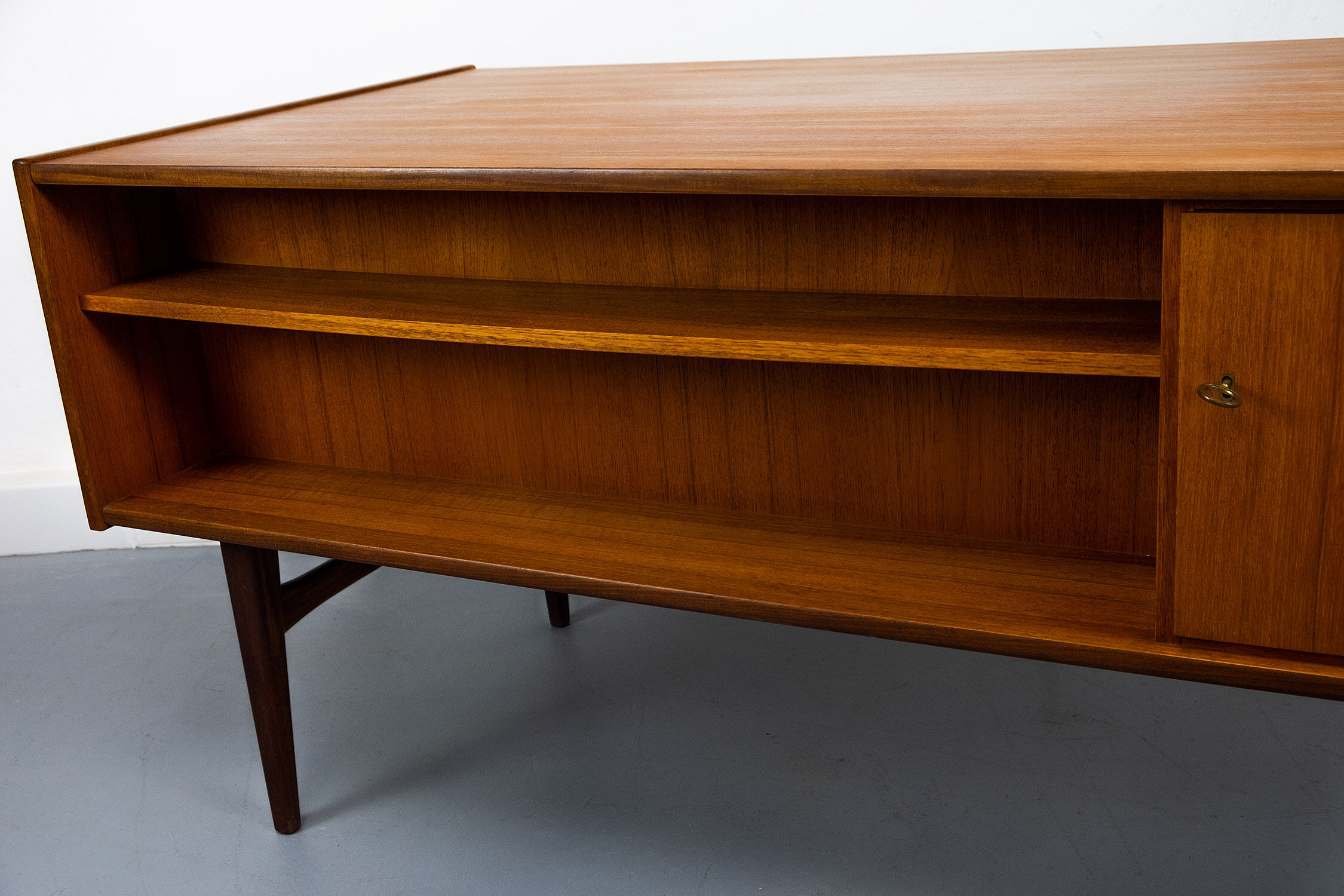 Freestanding vintage teak desk 1960s
