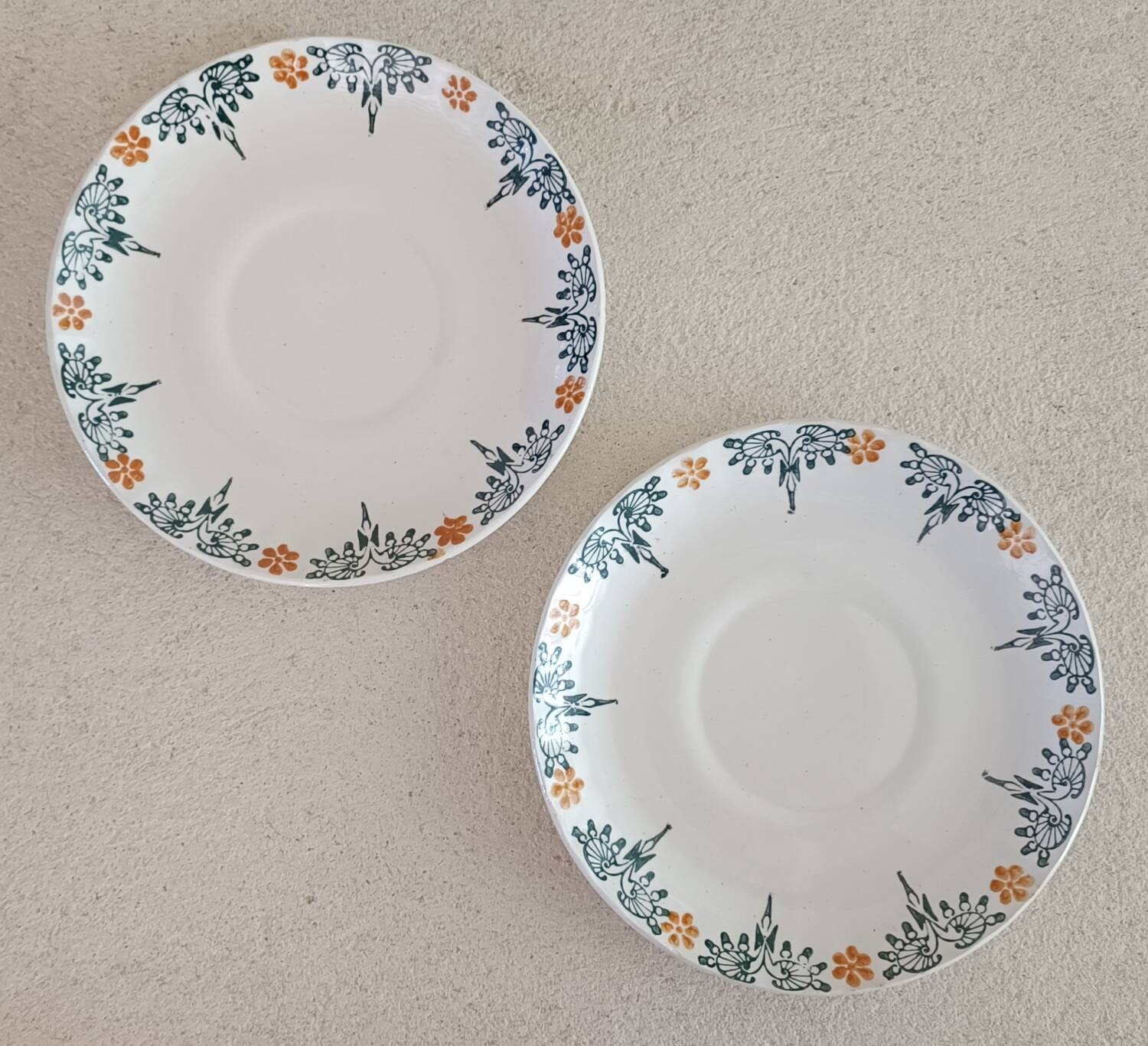 2 Art Nouveau saucers