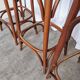 Set of 4 Vintage Bentwood Bar Stools, Brown Leather Seat, Nailhead Trim