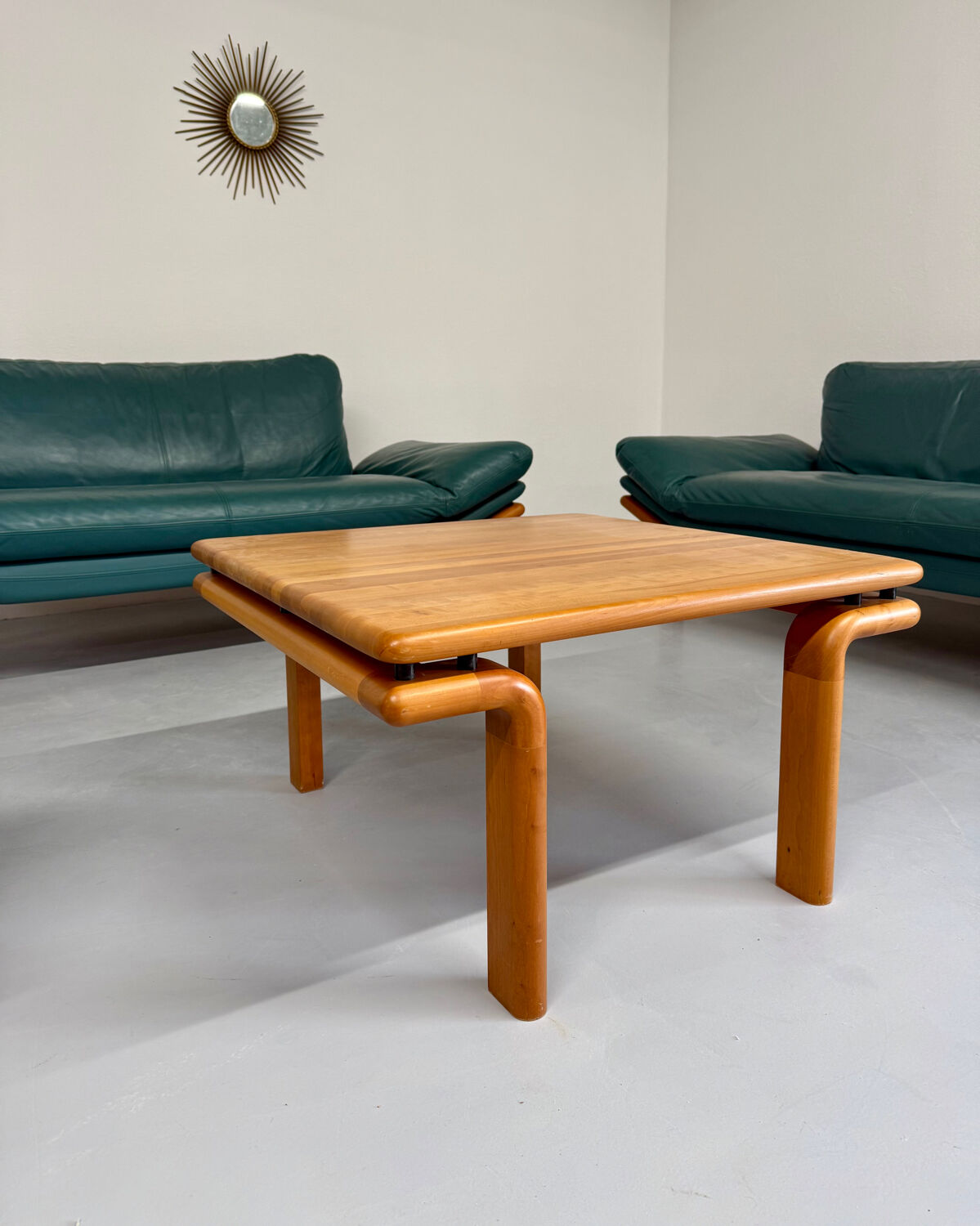 Salon complet canapé cuir teck design scandinave Komfort Danish