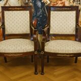 Pair of Empire period armchairs in mahogany, dating from the early 19th century.