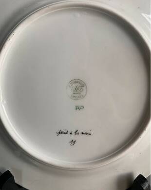6 dessert plates in Limoges porcelain - Manufacture A. Vignaud