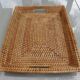 Tray with handles rattan