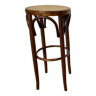 Tabouret de bar cannage et bois courbé