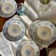 Set of 10 Sarreguemines “Balkan Blue” dessert plates / antique porcelain