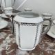 Coffee set, tea 1925, art deco, union céramique, uc, limoges, 8 cups, 8 subcups, teapot