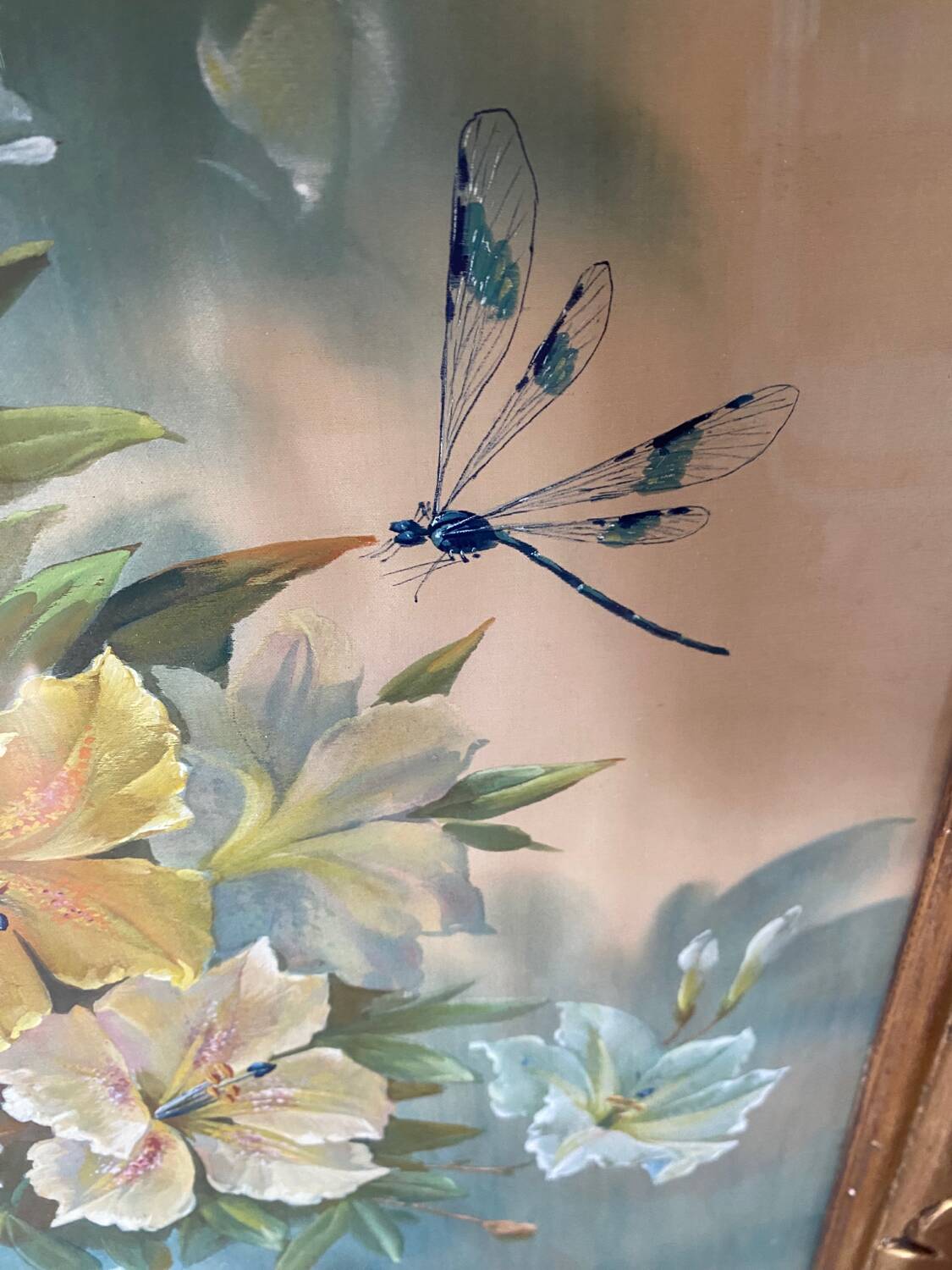 Framed silk painting