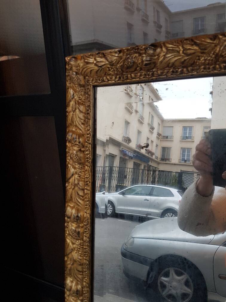 Italian style gilded mirror with patina from the 17th century (col. francesca)