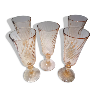 Set of 5 champagne flutes Rosaline