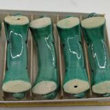 12 green ceramic horse pattern knife holders