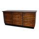 Vintage German pine and oak apothecary cabinet, 1950s