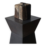 Rare cubist-painted artistic ceramic vase by Gerhard Liebenthron.