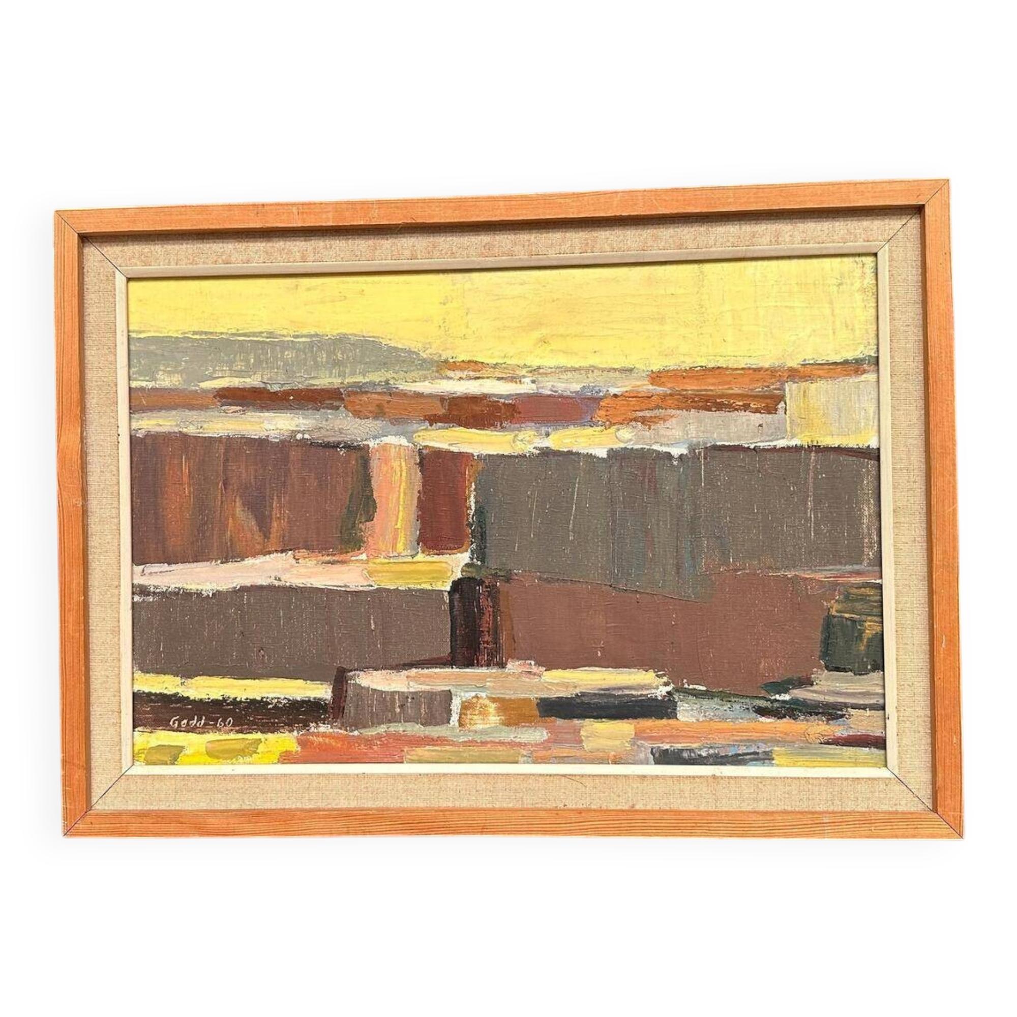 Swedish Oil on Canvas – “Abstract Composition” by Karl Axel Gadd