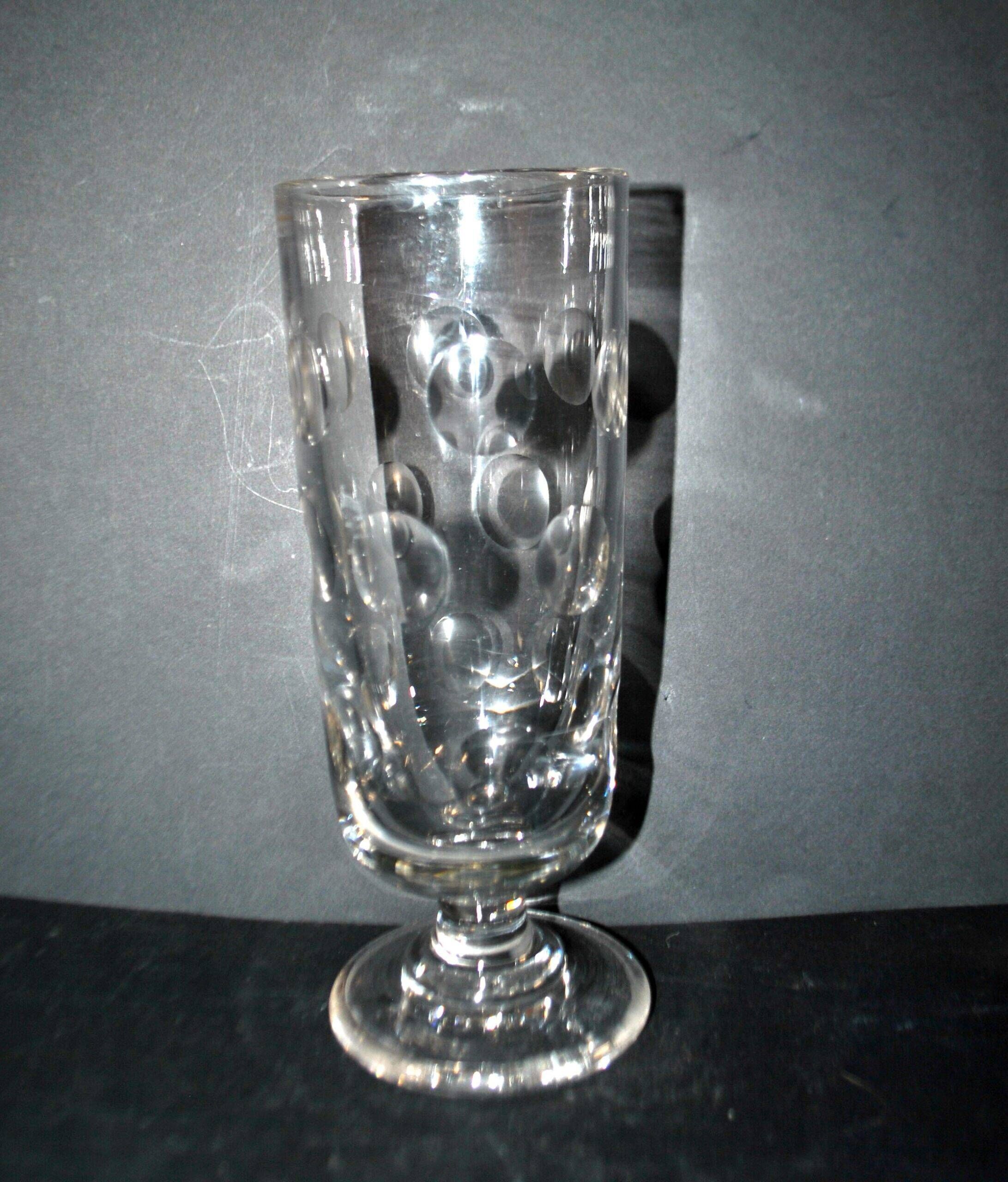 Antique thick cut glass beer mug – 50cl Bock BISTROT 1900 pint