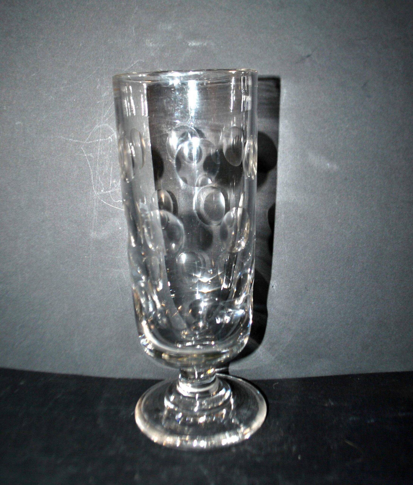 Verre à bière ancien en verre épais taillé – Pinte 50cl Bock BISTROT 1900