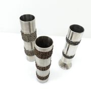 3 vases brutalistes BMF en métal – Allemagne, années 1970