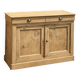 Old buffet with 2 drawers in raw solid wood, country chic.