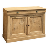 Buffet ancien 2 tiroirs en bois massif brut campagne chic