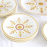 Longchamp dessert service, 10 plates and 1 dish, Vintage