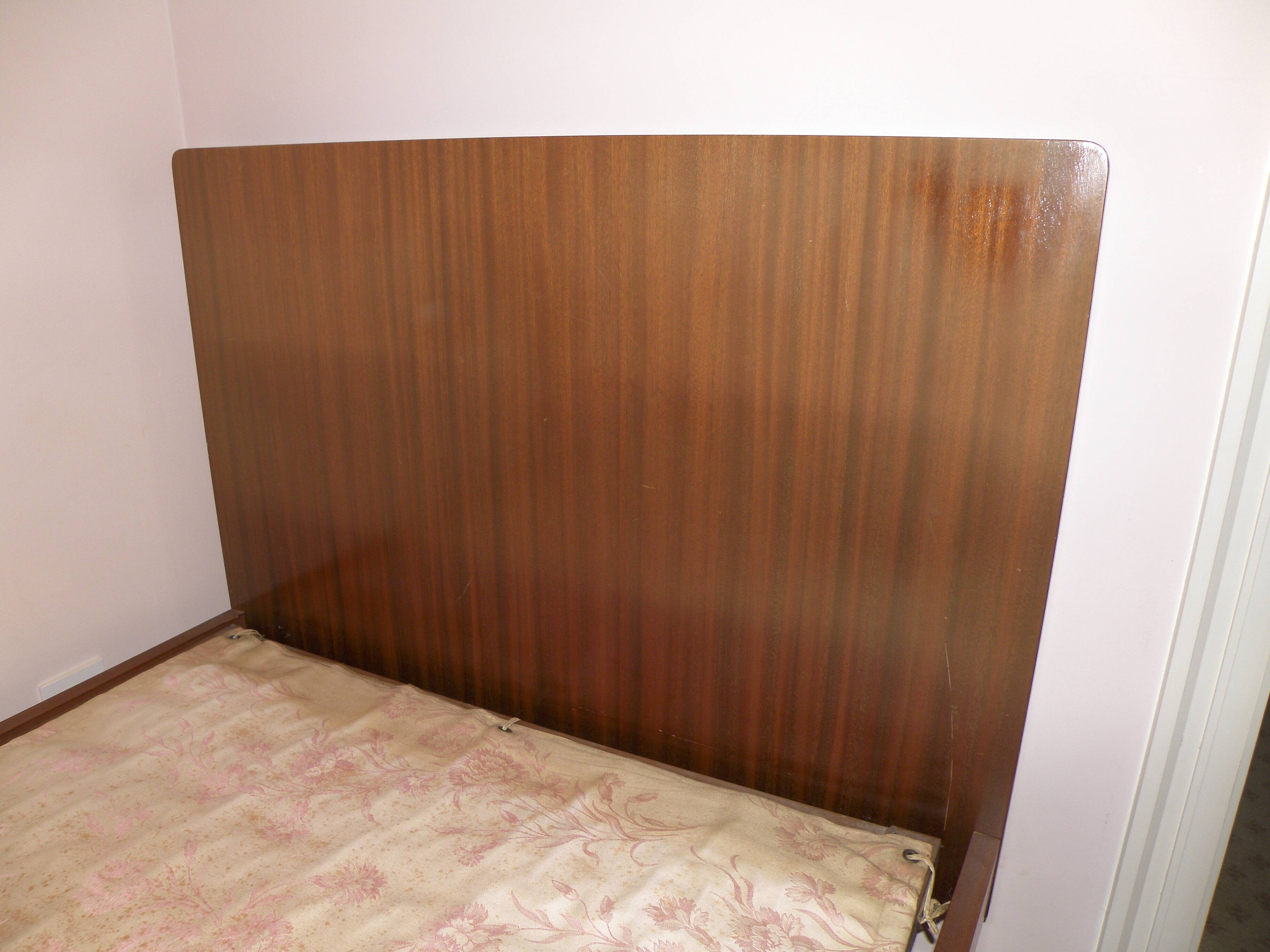 Bed + box spring for 1 person 90 x 190 from ARP Minvielle edition in mahogany