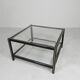 Hollywood Regency coffee table with 2 faceted glass plates, 1970s