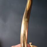 Brass and frosted glass wall lights