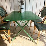 Table de bistrot métal pliante verte