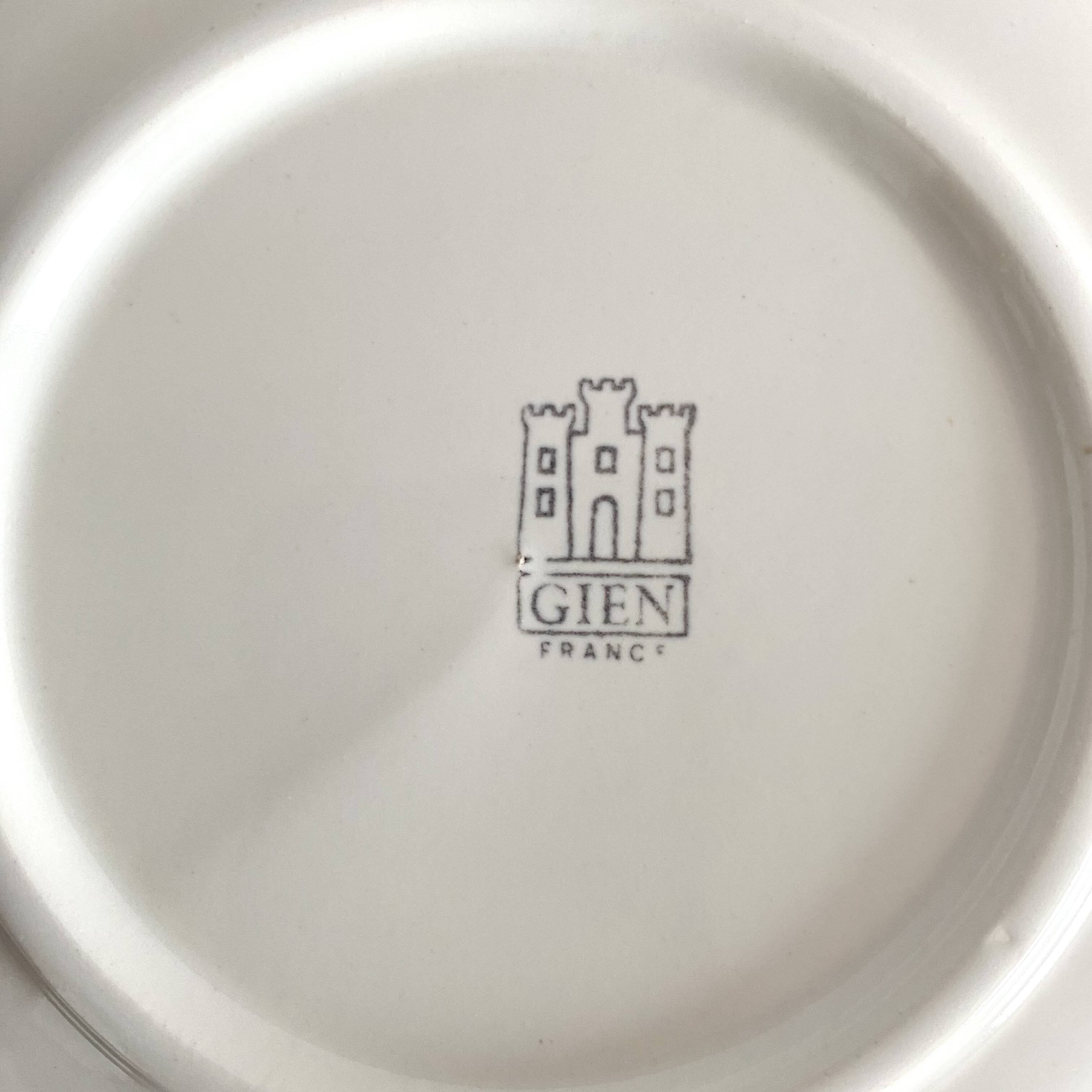 Gien deep plates, floral decoration, 70s