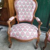 Paire de fauteuils louis philippe en noyer