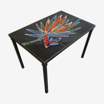 Metal and ceramic coffee table - 60s