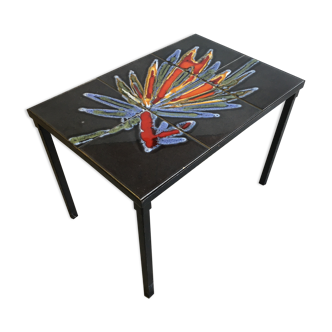 Metal and ceramic coffee table - 60s