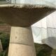 Table glass columns travertine design 1980