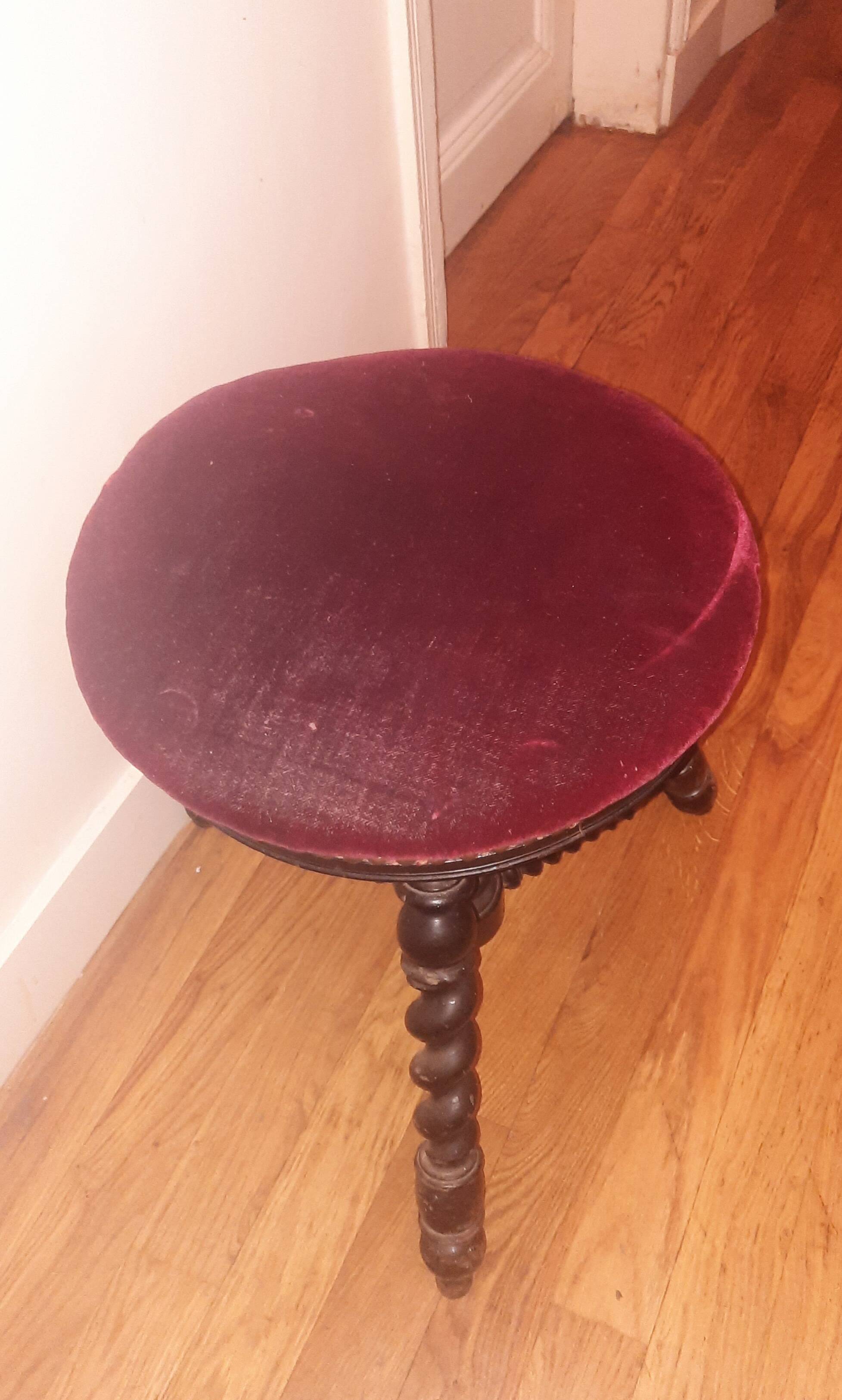 Tabouret de piano  bois tourné Napoléon 3