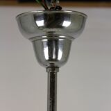 Bauhaus chrome & wood chandelier, 1940