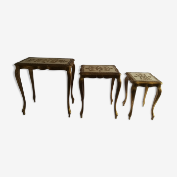 Table gigogne  bois doré