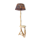 Lampadaire liseuse vintage en rotin