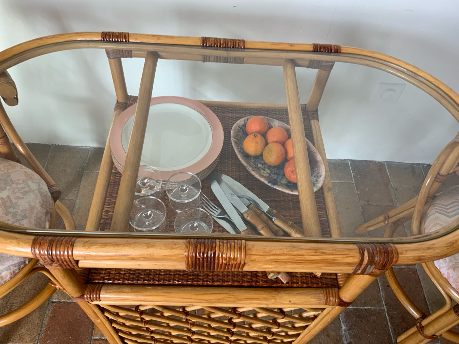 Rattan table and chairs set