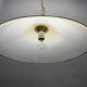 White Murano Glass Pendant Light with Black Rim, Italy, Mid-Century