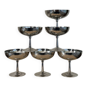 Lot de 6 coupes vintage - inox