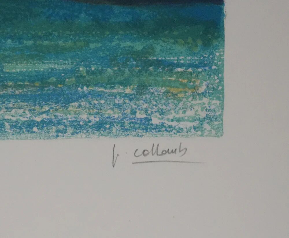 Paul Collomb : Le lagon de Venise, lithographie originale signée