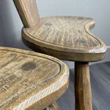 Pair of solid wood farmhouse stools