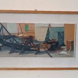 Marine painting oil on panel signed 50s/60s