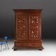 Armoire en chêne Louis XIII du début du XVIIe siècle avec sculpture géométrique